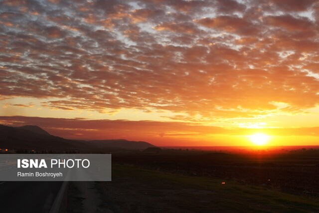 لحظه ناب غروب در جادههای گلستان