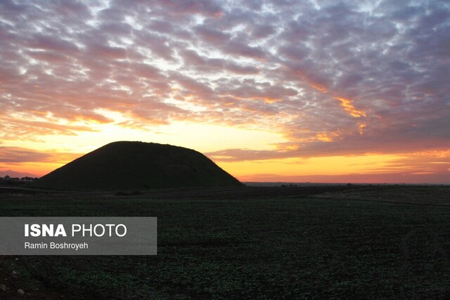 لحظه ناب غروب در جادههای گلستان