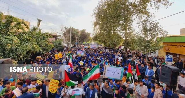 راهپیمایی گلستانیها در حمایت از کودکان و زنان مظلوم غزه