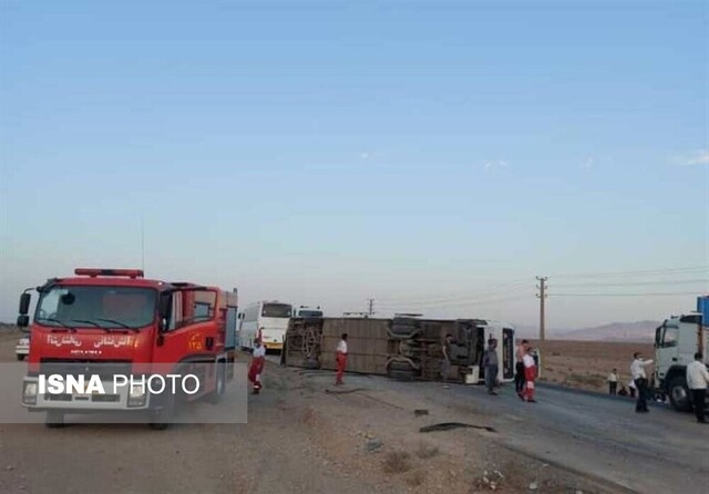 جزئیات سانحه واژگونی اتوبوس گرگان ـ کردکوی با ۱۷مصدوم