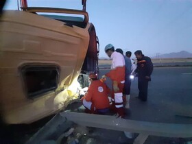 مرگ راننده کامیون در محور همدان