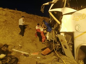 برخورد ۲ اتوبوس در گردنه اسدآباد