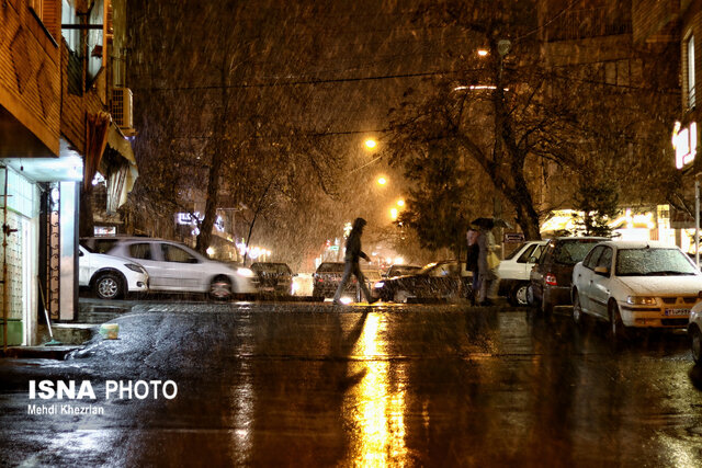 بارش نخستین برف پاییزی در همدان