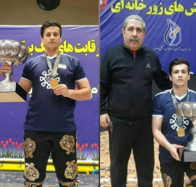 مدال طلای لیگ برتر ورزشهای زورخانهای و پهلوانی کشور به ورزشکار ملایری رسید