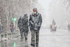 بارش ۵ تا ۱۰ سانتی‌متر برف در همدان