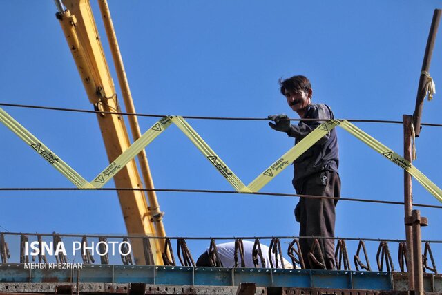 /گزارش تصویری/ بتن ریزی عرشه تقاطع غیر همسطح پل غدیر