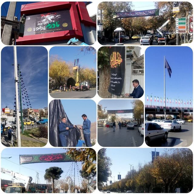 نصب ۱۳۰۰عدد پرچم سیاه در ملایر به مناسبت عزای حضرتفاطمه(س)