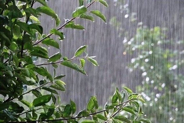 بارش پراکنده باران در همدان