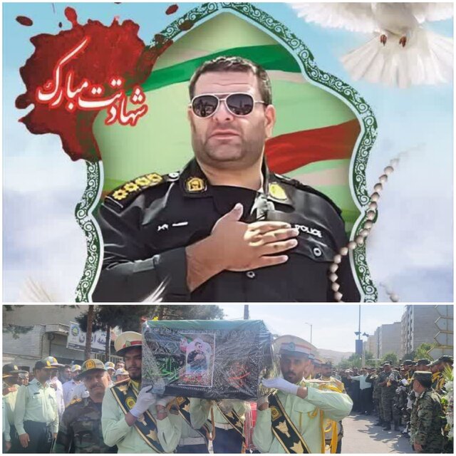 پیکر شهید امنیت در نهاوند تشییع شد