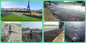 اجرای پروژه آبیاری تحت فشار در مجموعه تفریحی گردشگری جهان کوچک ملایر