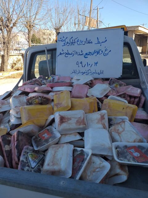 کشف و ضبط ۴۸۰ کیلوگرم مرغ فاسد در سطح شهر ایلام