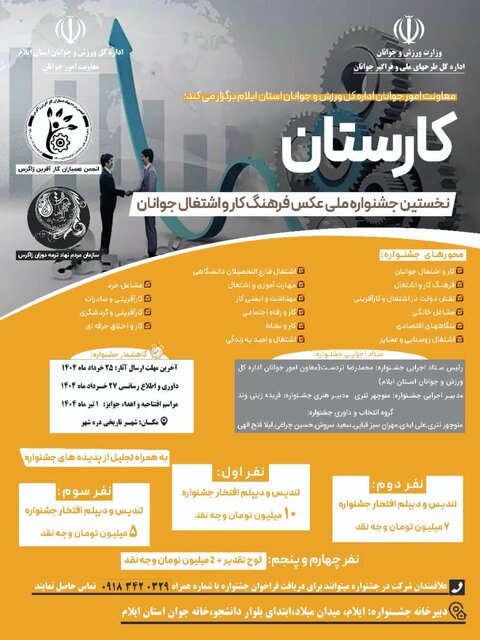 نخستین جشنواره ملی عکس «فرهنگ کار و اشتغال جوانان» در ایلام برگزار می‌شود
