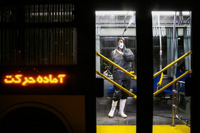 عملیات ضدعفونی کردن ناوگان اتوبوسرانی اصفهان