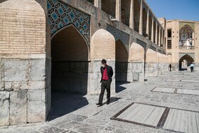 "Khaju Bridge" is seen in the photo amid fears of the new coronavirus, Isfahan, Iran, March 15, 2020.