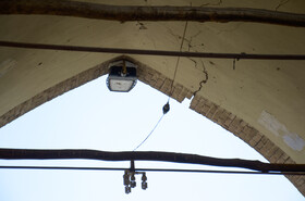 اثرات فرونشست در سردر ورودی خیابان سپه در میدان نقش جهان اصفهان