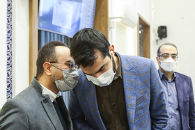 از راست نیما آتش - روابط عمومی جهاد دانشگاهی واحد اصفهان و علی صمدانیان- عضو معاونت پژوهشی جهاددانشگاهی واحد اصفهان در رویداد تخصصی شهر برنامه