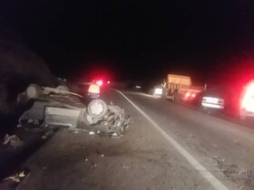 واژگونی خودرو در محور دهبکری کرمان