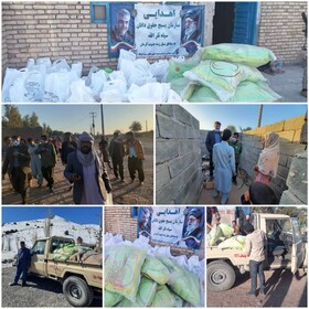 توزیع 150 بسته کمک معیشتی بین مردم سیل‌زده جنوب استان کرمان