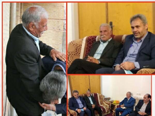 بوسه مدیرکل آموزش و پرورش استان کرمان بر دست معلم دوره دبیرستان خود