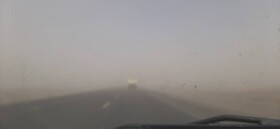 طوفان شن تردد در مسیر بم-کرمان را مختل کرد