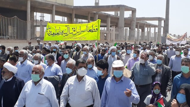 شکوه حمایت از مظلوم و برائت از ظالم در مُلک سلیمانی/ خروش مردم دیار فاتحان اروند