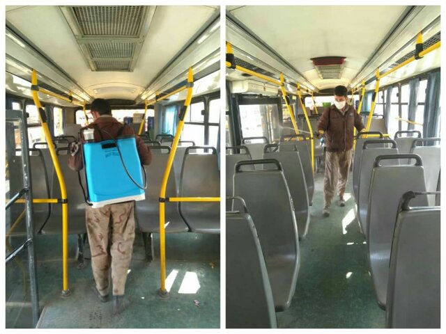 ضدعفونی مستمر 210 اتوبوس درون شهری کرمانشاه برای مقابله با "کرونا"