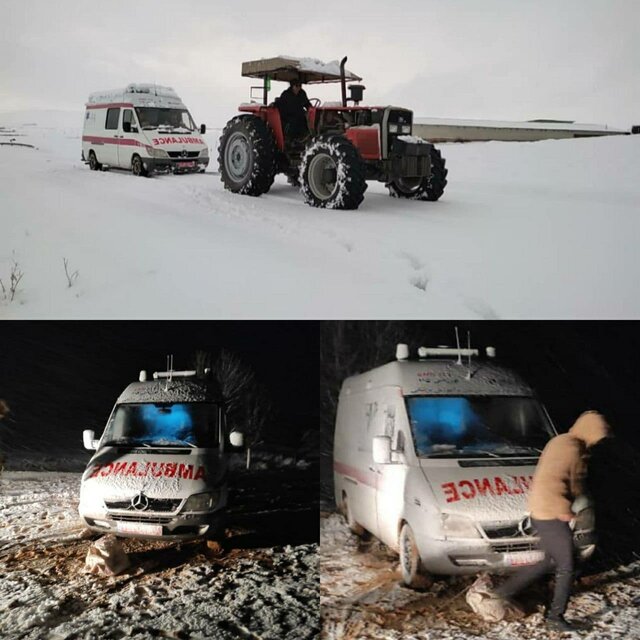 نجات 8 "مادر باردار" از برف و کولاک در کرمانشاه