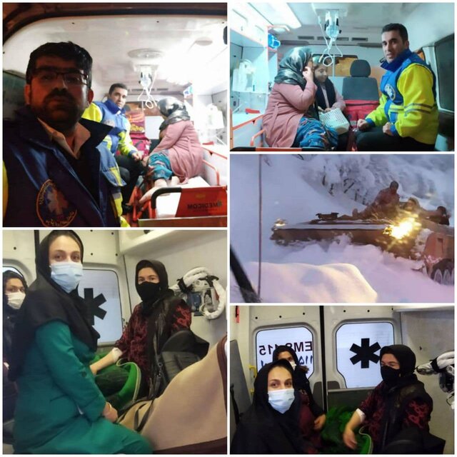 نجات 8 "مادر باردار" از برف و کولاک در کرمانشاه