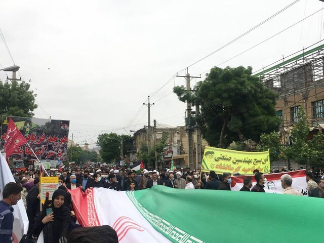  راهپیمایی روز جهانی قدس در کرمانشاه برگزار شد