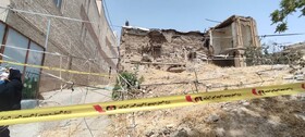 ریزش منزل مسکونی در بافت فرسوده کرمانشاه