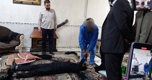 بازسازی صحنه قتل ۳ عضو خانواده در کرمانشاه