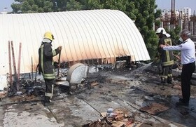 نشت گاز علت حریق در محوطه بیمارستان پیامبر اعظم بندرعباس