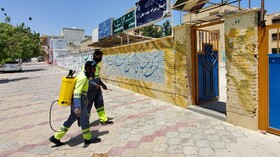 ضدعفونی کردن مدارس در قشم