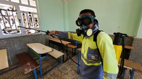 ضدعفونی کردن مدارس در قشم