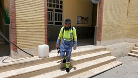 ضدعفونی کردن مدارس در قشم