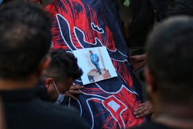 مراسم تشییع پیکر حمیدرضا خدمتکاری فوتبالیست هرمزگانی