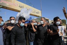 مراسم تشییع پیکر حمیدرضا خدمتکاری فوتبالیست هرمزگانی