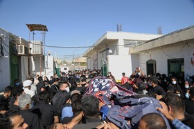 مراسم تشییع پیکر حمیدرضا خدمتکاری فوتبالیست هرمزگانی