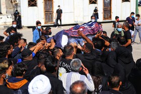 مراسم تشییع پیکر حمیدرضا خدمتکاری فوتبالیست هرمزگانی