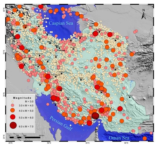 مروری بر زمینلرزههای ایران در سال ۱۴۰۰؛ هرمزگان در صدر جدول
