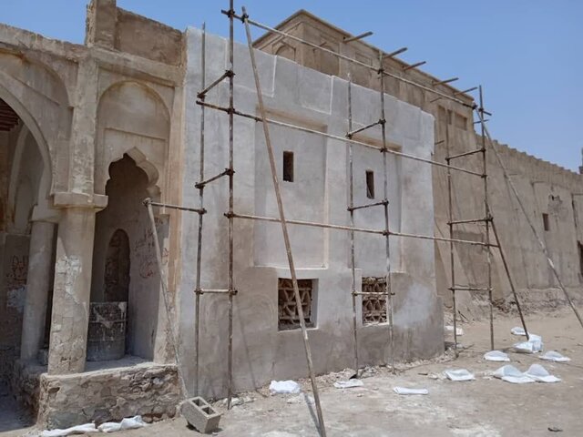 اجرای فاز نخست مرمت اضطراری قلعه تاریخی مغویه در هرمزگان