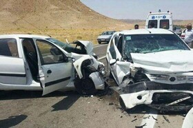 6 کشته و  7 مجروح در حادثه برخورد سه خودروی سواری