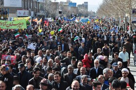 راهپیمایی 22 بهمن در شهرستان‌های مختلف خراسان رضوی برگزار شد