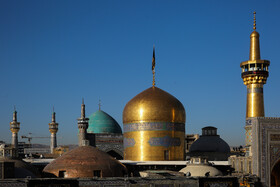 آیین تعویض پرچم گنبد حرم امام رضا(ع)‎