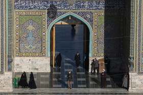 آیین تعویض پرچم گنبد حرم امام رضا(ع)‎
