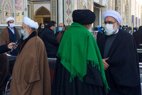 وداع با پیکر آیت‌الله مصباح یزدی در حرم مطهر رضوی