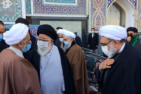 وداع با پیکر آیت‌الله مصباح یزدی در حرم مطهر رضوی