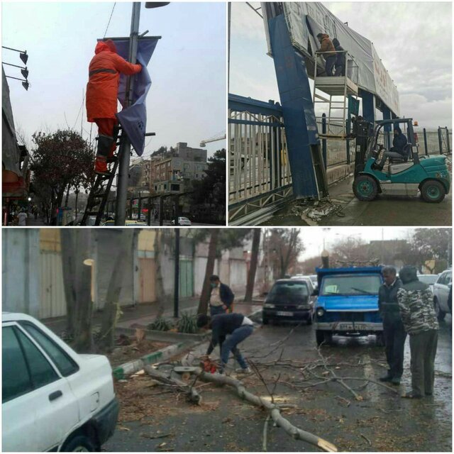 شکستگی ۵۵ اصله درخت و اجرای بیش از ۱۱۰ عملیات آتش‌نشانی در مشهد