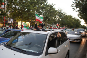 جشن پیروزی ابراهیم رئیسی در انتخابات ریاست جمهوری - مشهد