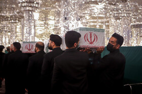 مراسم وداع با پیکر شهدای گمنام دفاع مقدس و شهيد مدافع حرم حسين نظری